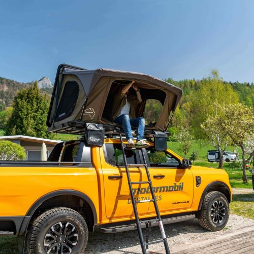 WILD Wolve Sheepie bookara dachzelt offen auf einem pickup scaled