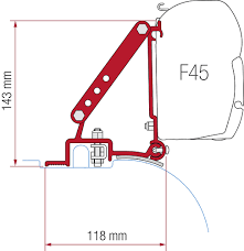 FIAMMA Adapter F45S Kit Ducato Montagezeichnung – Markisenadapter Maßschema für Fiat Ducato Installation