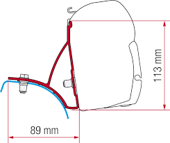 FIAMMA Adapter Wandmarkise F45S Renault Trafic Montagezeichnung – Maßschema für Markisenadapter ab Baujahr 2001 bis 2014