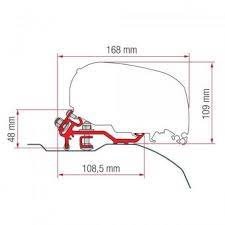 Fiamma Adapter Kit Ducato F80s Dachmontage Markisenadapter (H2 - L4) ab Bj. 2006, Low Profil technische Montagezeichnung Wohnmobil Dachinstallation