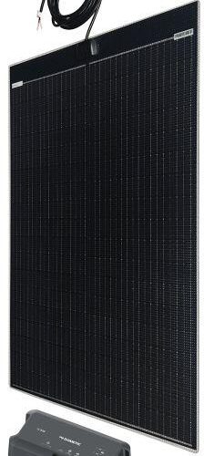 Ultraflache Büttner Elektronik Light & Flat Solar-Komplettanlage für Campervans und Kastenwagen, leichtes Solarmodul zur autarken Stromversorgung beim Camping und Overlanding.