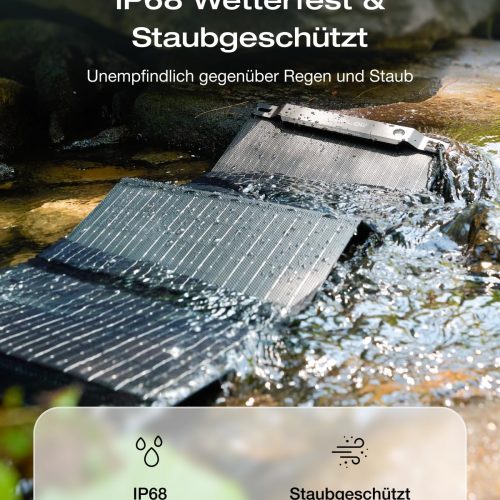 EcoFlow faltbares Solarmodul 28 W für Camping und Outdoor mit kompaktem Design und USB Ladefunktion