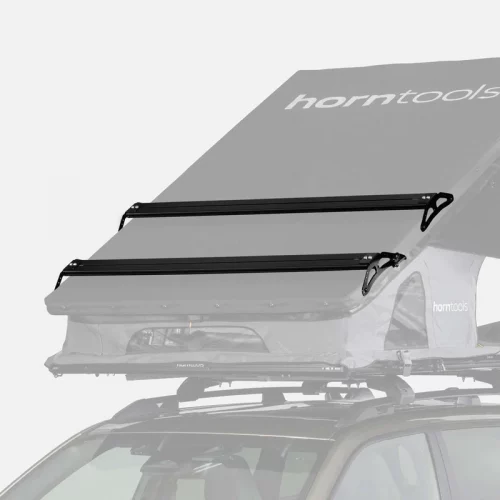 Dachträger-System auf dem TRIANGEL Cloud Horntools Hartschalen-Dachzelt für zusätzliches Equipment