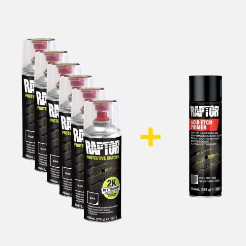 Horntools 6 x RAPTOR 2K Spraydose + gratis Ätzgrundierung