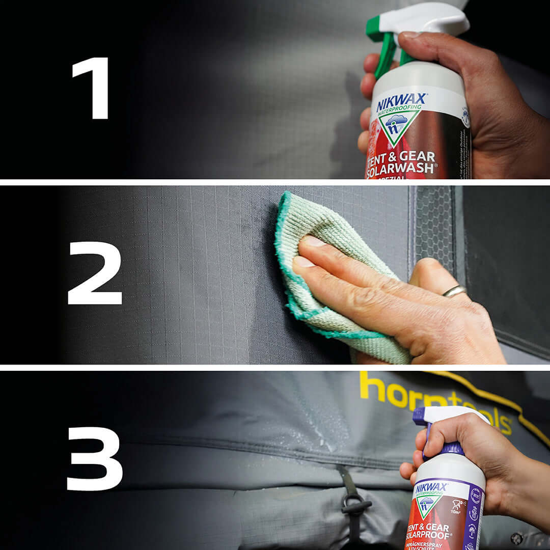 Horntools 2er-Set: Imprägnierspray & Reinigungsmittel mit UV-Schutz - Tent & Gear – Bild 6