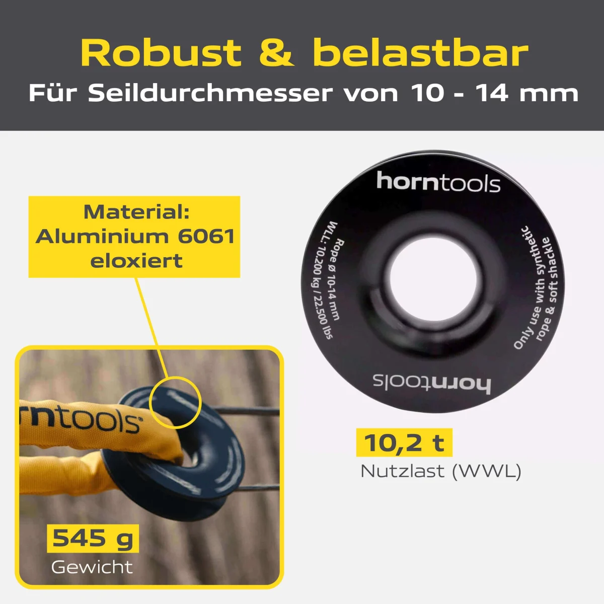 Horntools Umlenkrolle / Winch Ring 10.000 kg – Bild 5