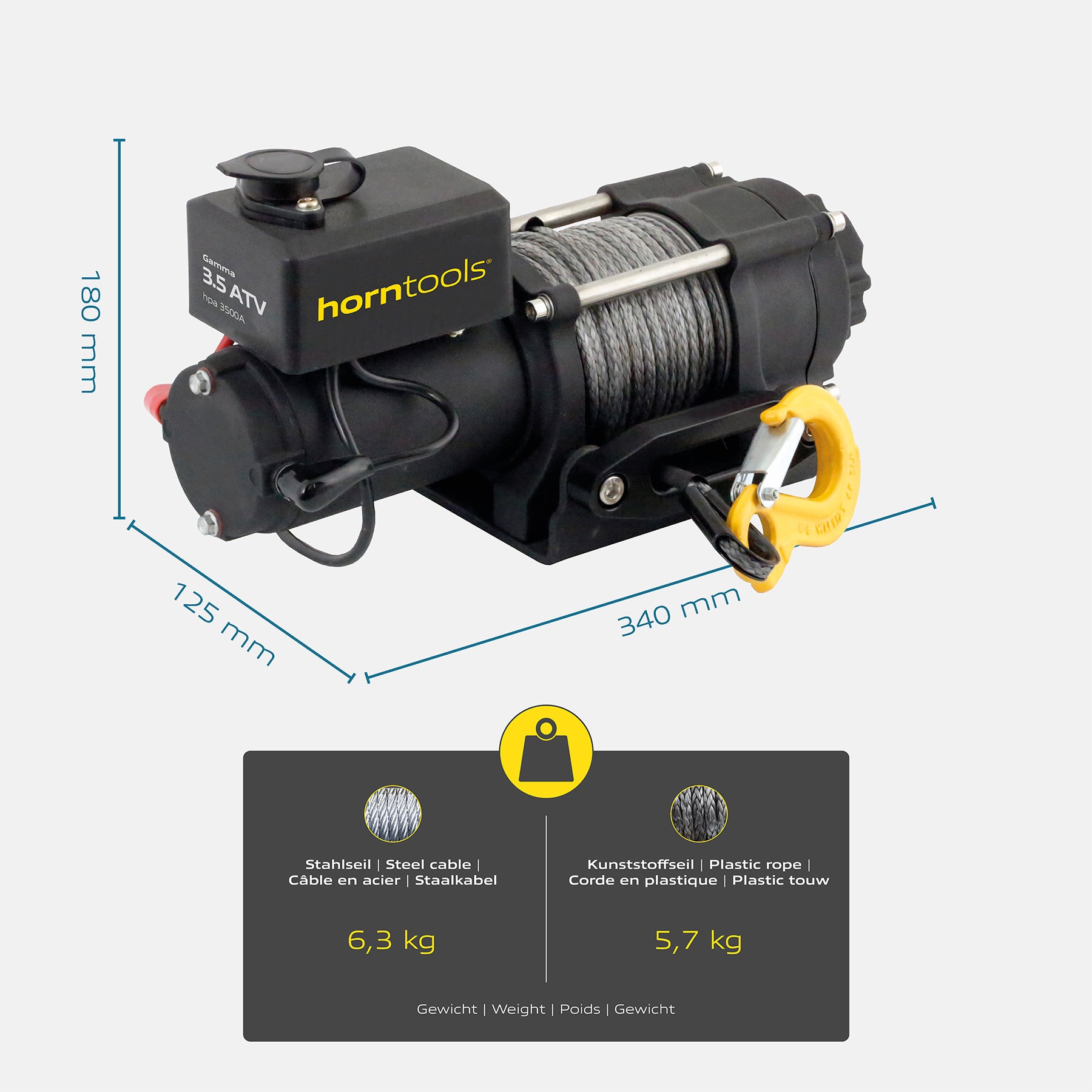 Horntools Elektrische Seilwinde Gamma 1,6 Tonnen – Bild 4