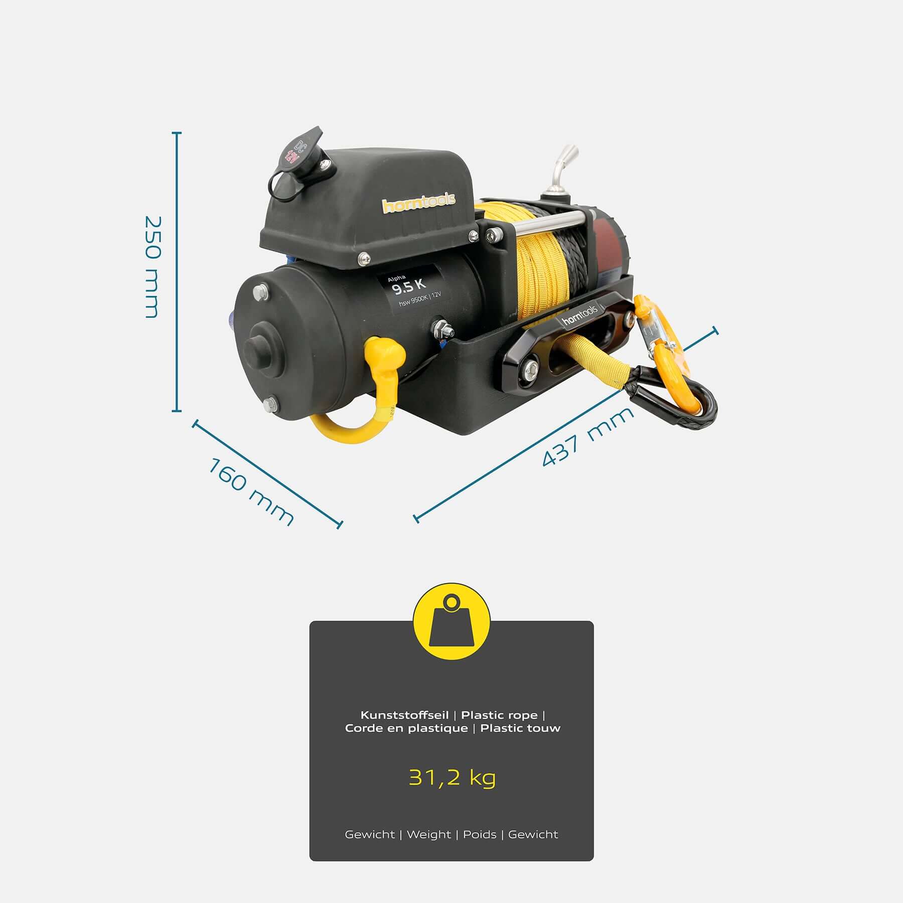 Horntools Elektrische Seilwinde 4,3 Tonnen Alpha Kompakt – Bild 6