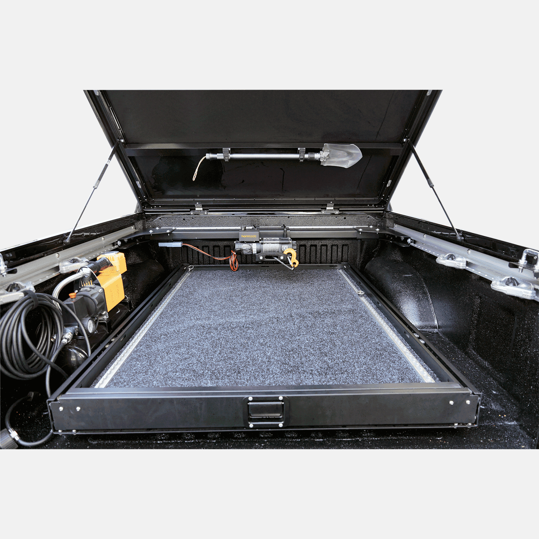 Horntools Heckwindensystem Pick-Up Between inkl. Seilwinde mit Kunststoffseil – Bild 2
