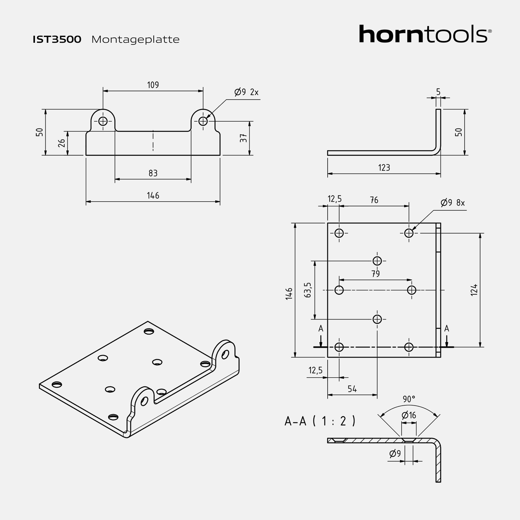 Horntools Seilwinden Montageplatte HPA3500 – Bild 2