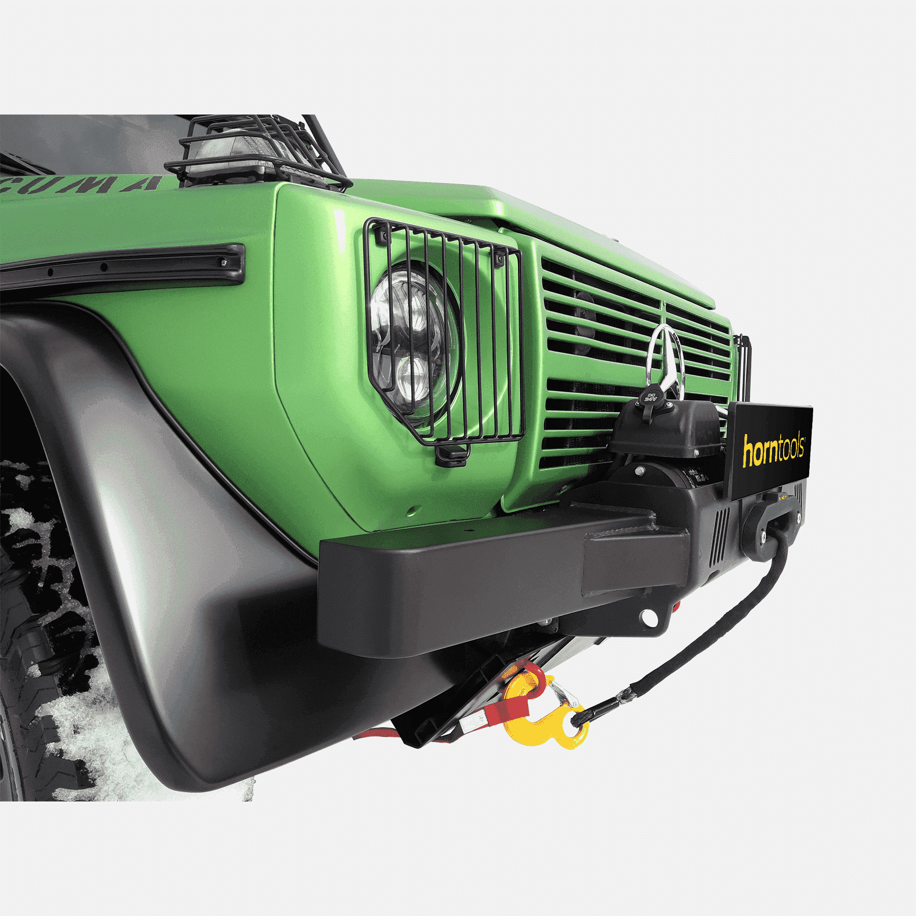 Horntools Seilwindensystem Mercedes Puch G 24V inklusive Stoßstange – Bild 3