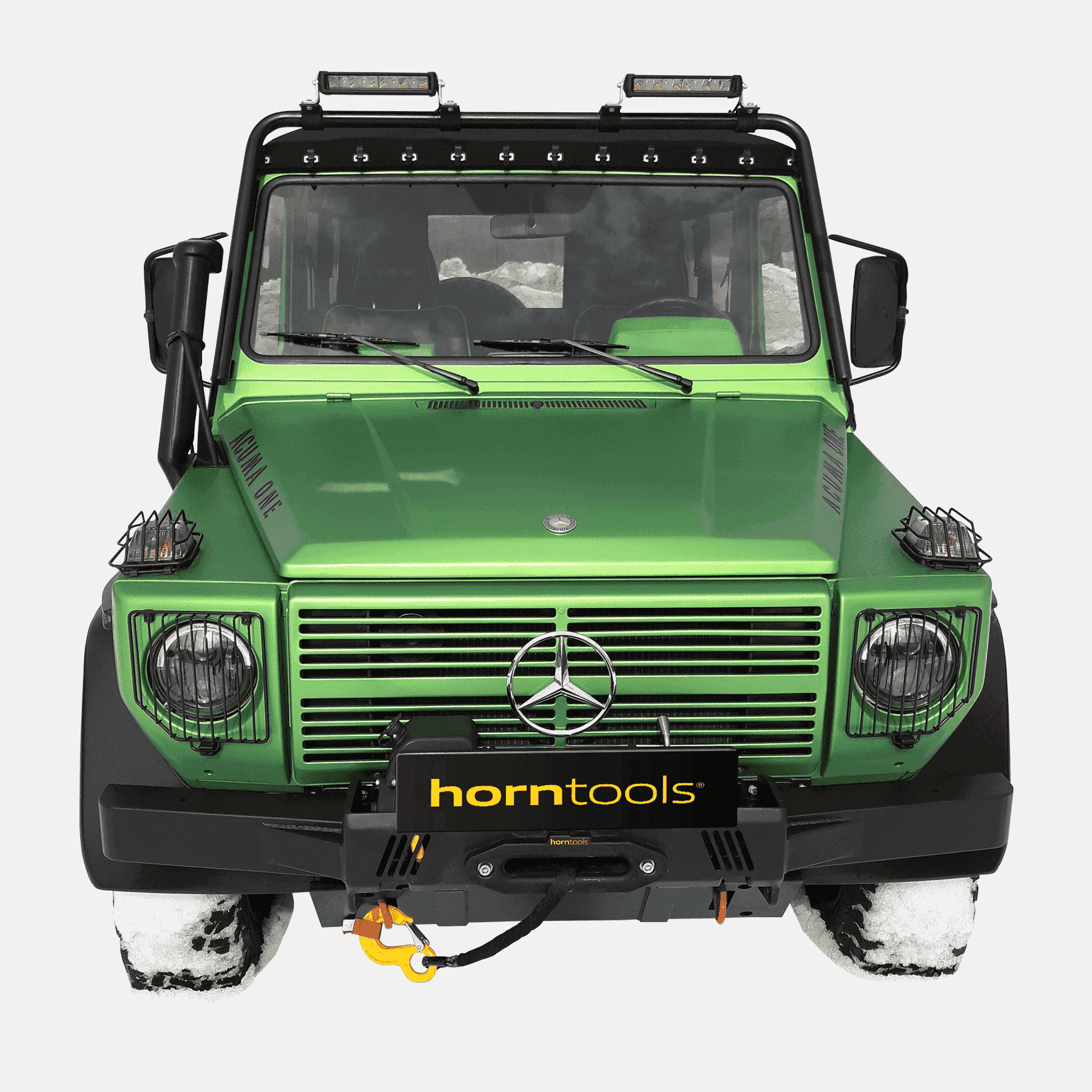 Horntools Seilwindensystem Mercedes Puch G 24V inklusive Stoßstange