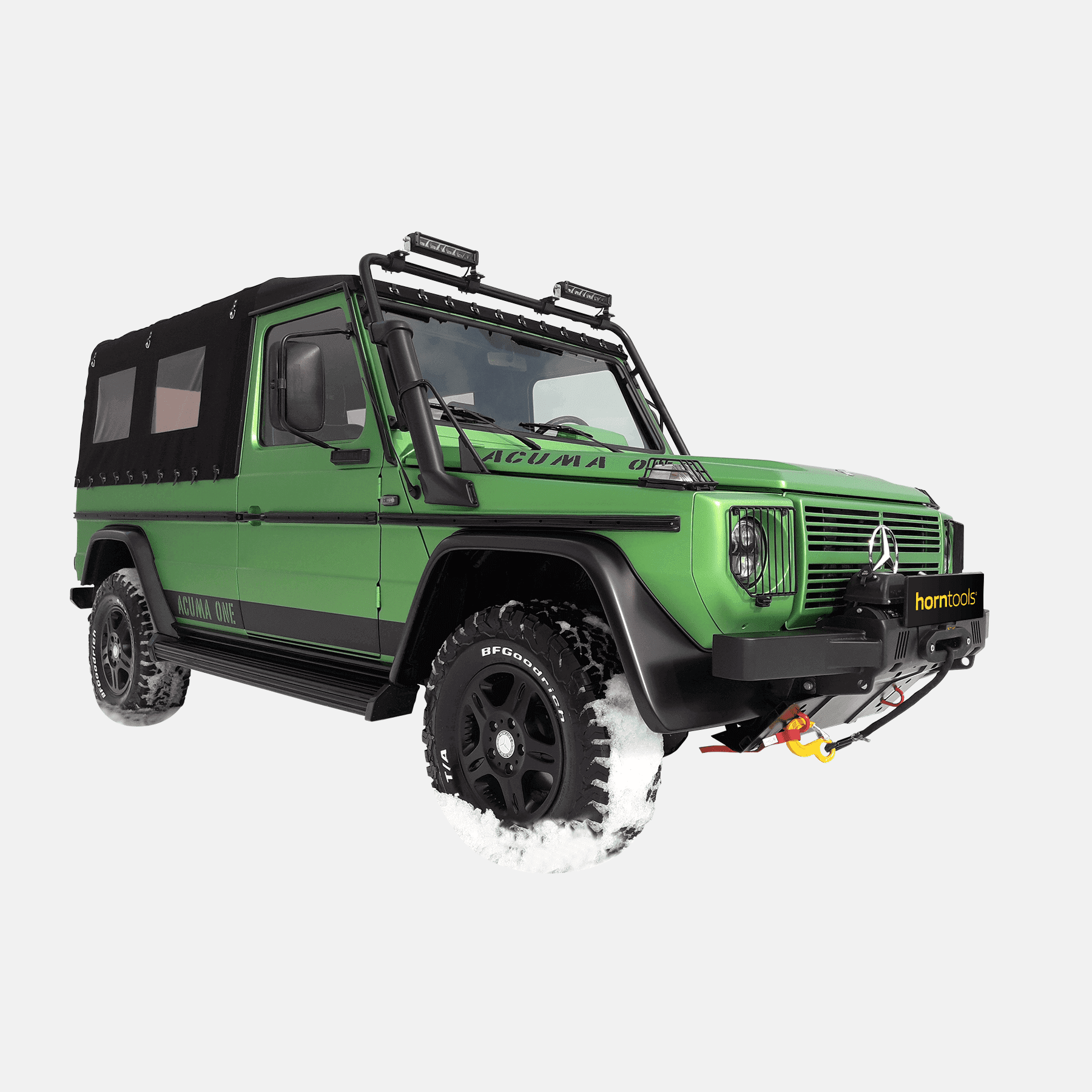 Horntools Seilwindensystem Mercedes Puch G 24V inklusive Stoßstange – Bild 4