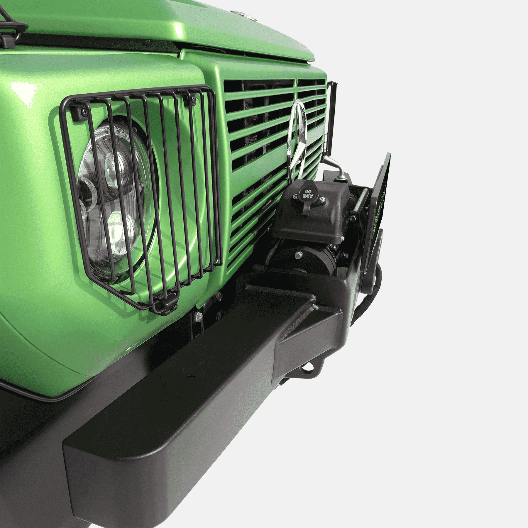 Horntools Seilwindensystem Mercedes Puch G 24V inklusive Stoßstange – Bild 2