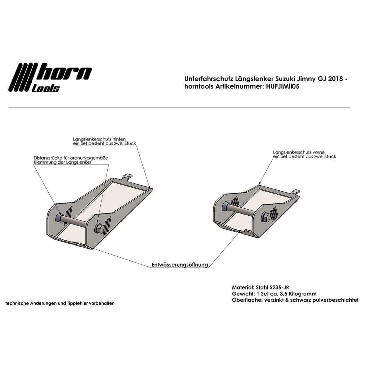 Horntools Unterfahrschutz Aufnahme Längslenker für Suzuki Jimny GJ/HJ – Bild 2