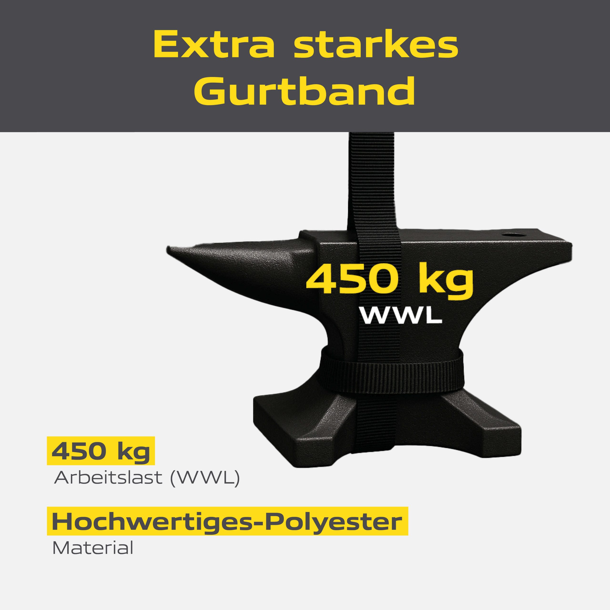 Horntools Spanngurt 5 m (450 kg Nutzlast) mit Kuntstoffschutz – Bild 11