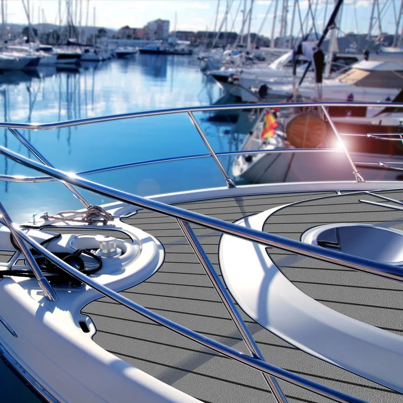 ANTISLIDE MARINE FLOOR SPORTIV GREY Decksbelag mit dunklen Streifen