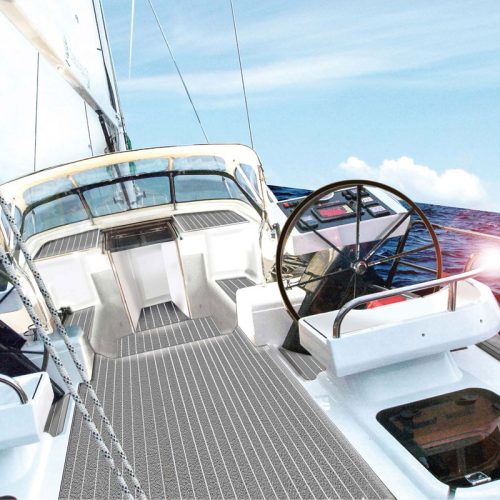 ANTISLIDE MARINE FLOOR TEAK GREY Decksbelag mit weißer Fuge