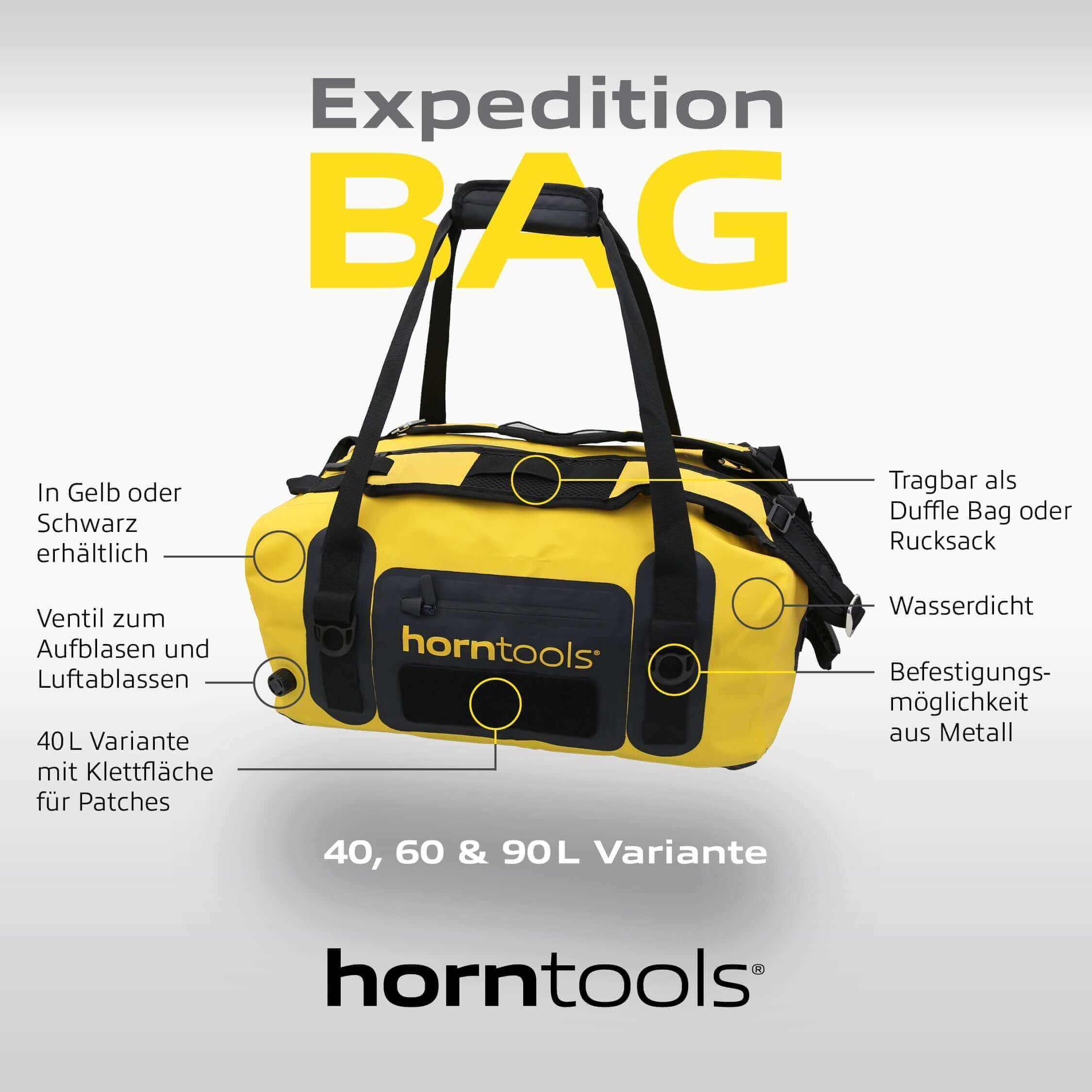 Horntools Expedition Bag Gelb - Wasserdichte Tasche – Bild 3