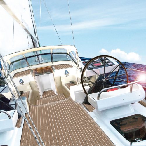 ANTISLIDE MARINE FLOOR TEAK DESIGN Decksbelag mit weißer Fuge